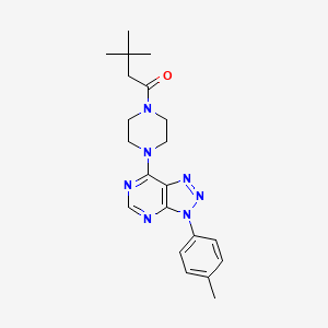 3,3-dimethyl-1-(4-(3-(p-tolyl)-3H-[1,2,3]triazolo[4,5-d]pyrimidin-7-yl)piperazin-1-yl)butan-1-one