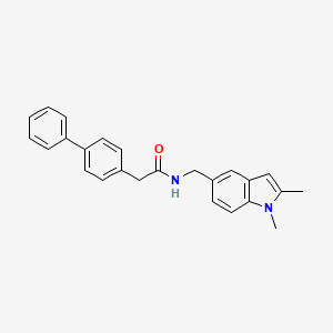 2-([1,1'-biphenyl]-4-yl)-N-((1,2-dimethyl-1H-indol-5-yl)methyl)acetamide