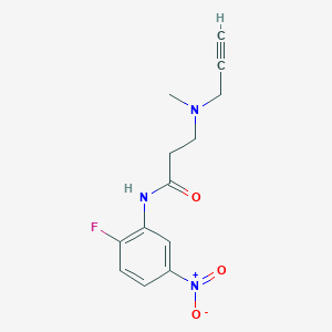 molecular formula C13H14FN3O3 B2915383 N-(2-Fluoro-5-nitrophenyl)-3-[methyl(prop-2-ynyl)amino]propanamide CAS No. 1825487-80-6