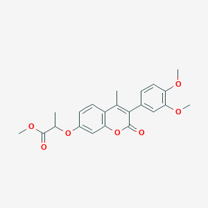 molecular formula C22H22O7 B2915409 methyl 2-((3-(3,4-dimethoxyphenyl)-4-methyl-2-oxo-2H-chromen-7-yl)oxy)propanoate CAS No. 869080-86-4