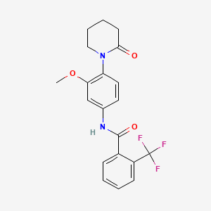 molecular formula C20H19F3N2O3 B2915413 N-(3-methoxy-4-(2-oxopiperidin-1-yl)phenyl)-2-(trifluoromethyl)benzamide CAS No. 941978-68-3