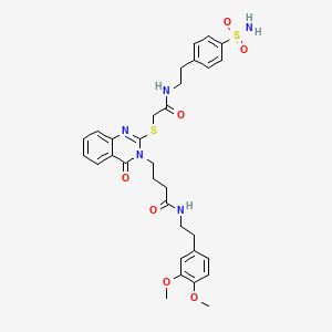 N-(3,4-dimethoxyphenethyl)-4-(4-oxo-2-((2-oxo-2-((4-sulfamoylphenethyl)amino)ethyl)thio)quinazolin-3(4H)-yl)butanamide