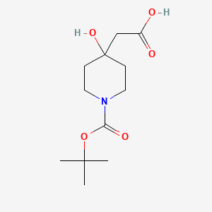 molecular formula C12H21NO5 B2915417 2-(1-(tert-Butoxycarbonyl)-4-hydroxypiperidin-4-yl)acetic acid CAS No. 502482-52-2