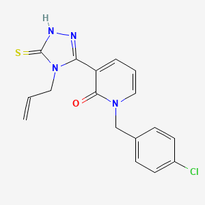 molecular formula C17H15ClN4OS B2915421 3-(4-allyl-5-sulfanyl-4H-1,2,4-triazol-3-yl)-1-(4-chlorobenzyl)-2(1H)-pyridinone CAS No. 400074-99-9