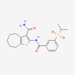 2-(3-(isopropylsulfonyl)benzamido)-5,6,7,8-tetrahydro-4H-cyclohepta[b]thiophene-3-carboxamide