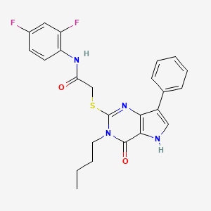 2-((3-butyl-4-oxo-7-phenyl-4,5-dihydro-3H-pyrrolo[3,2-d]pyrimidin-2-yl)thio)-N-(2,4-difluorophenyl)acetamide
