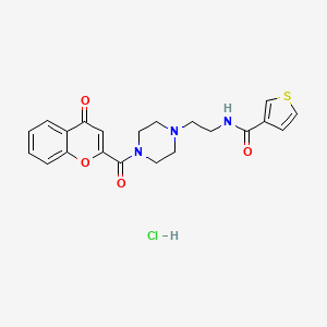 N-(2-(4-(4-oxo-4H-chromene-2-carbonyl)piperazin-1-yl)ethyl)thiophene-3-carboxamide hydrochloride