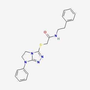 N-phenethyl-2-((7-phenyl-6,7-dihydro-5H-imidazo[2,1-c][1,2,4]triazol-3-yl)thio)acetamide
