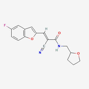 (E)-2-Cyano-3-(5-fluoro-1-benzofuran-2-yl)-N-(oxolan-2-ylmethyl)prop-2-enamide