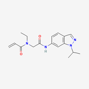 molecular formula C17H22N4O2 B2915458 N-Ethyl-N-[2-oxo-2-[(1-propan-2-ylindazol-6-yl)amino]ethyl]prop-2-enamide CAS No. 2361792-95-0