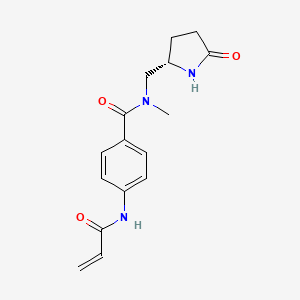 molecular formula C16H19N3O3 B2915473 N-methyl-N-{[(2S)-5-oxopyrrolidin-2-yl]methyl}-4-(prop-2-enamido)benzamide CAS No. 2361585-01-3