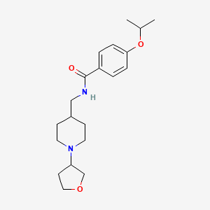 molecular formula C20H30N2O3 B2915499 4-isopropoxy-N-((1-(tetrahydrofuran-3-yl)piperidin-4-yl)methyl)benzamide CAS No. 2034295-13-9