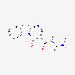 molecular formula C15H13N3O2S B2915506 12-[(2E)-3-(dimethylamino)prop-2-enoyl]-8-thia-1,10-diazatricyclo[7.4.0.0^{2,7}]trideca-2,4,6,9,11-pentaen-13-one CAS No. 343375-13-3