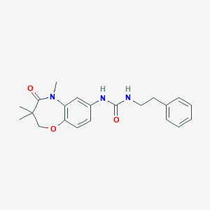 molecular formula C21H25N3O3 B2915511 1-Phenethyl-3-(3,3,5-trimethyl-4-oxo-2,3,4,5-tetrahydrobenzo[b][1,4]oxazepin-7-yl)urea CAS No. 1172379-93-9