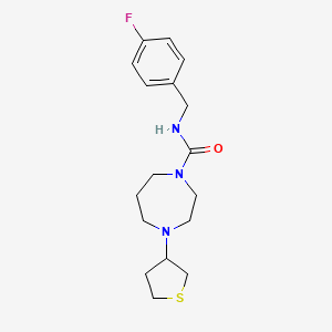 molecular formula C17H24FN3OS B2915513 N-[(4-fluorophenyl)methyl]-4-(thiolan-3-yl)-1,4-diazepane-1-carboxamide CAS No. 2309314-41-6