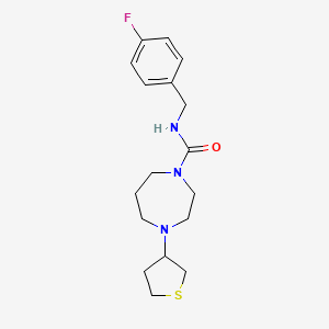 molecular formula C17H24FN3OS B2915513 N-(4-fluorobenzyl)-4-(tetrahydrothiophen-3-yl)-1,4-diazepane-1-carboxamide CAS No. 2309314-41-6