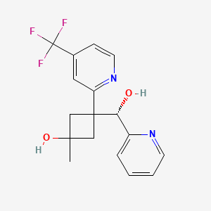 molecular formula C17H17F3N2O2 B2915514 (S)--[cis-3-Hydroxy-3-methyl-1-[4-(trifluoromethyl)-2-pyridinyl]cyclobutyl]-2-pyridinemethanol CAS No. 1432051-63-2