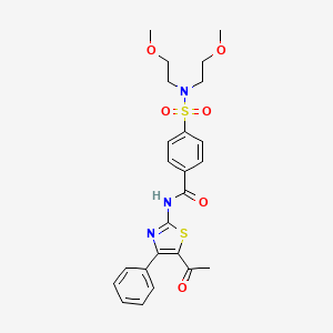 molecular formula C24H27N3O6S2 B2915515 N-(5-acetyl-4-phenyl-1,3-thiazol-2-yl)-4-[bis(2-methoxyethyl)sulfamoyl]benzamide CAS No. 361159-66-2