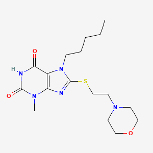 3-methyl-8-((2-morpholinoethyl)thio)-7-pentyl-1H-purine-2,6(3H,7H)-dione
