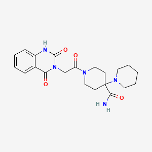 1-[2-(2,4-dioxo-1H-quinazolin-3-yl)acetyl]-4-piperidin-1-ylpiperidine-4-carboxamide