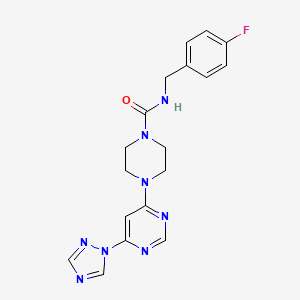 4-(6-(1H-1,2,4-triazol-1-yl)pyrimidin-4-yl)-N-(4-fluorobenzyl)piperazine-1-carboxamide