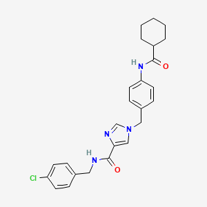 N-(4-chlorobenzyl)-1-(4-(cyclohexanecarboxamido)benzyl)-1H-imidazole-4-carboxamide