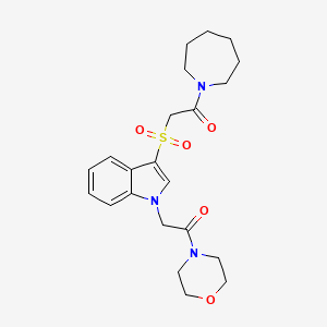 1-(azepan-1-yl)-2-((1-(2-morpholino-2-oxoethyl)-1H-indol-3-yl)sulfonyl)ethanone