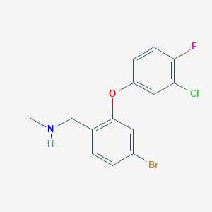 {[4-Bromo-2-(3-chloro-4-fluorophenoxy)phenyl]methyl}(methyl)amine