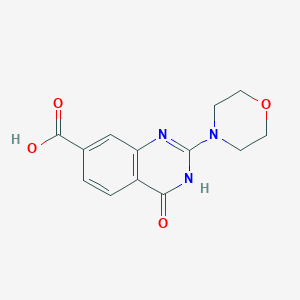 molecular formula C13H13N3O4 B2915578 2-(Morpholin-4-yl)-4-oxo-3,4-dihydroquinazoline-7-carboxylic acid CAS No. 1176114-90-1