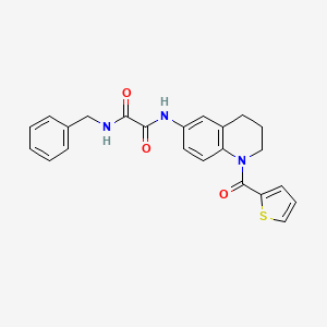 molecular formula C23H21N3O3S B2915592 N'-benzyl-N-[1-(thiophene-2-carbonyl)-1,2,3,4-tetrahydroquinolin-6-yl]ethanediamide CAS No. 899735-63-8