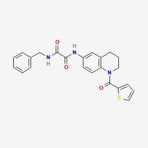 molecular formula C23H21N3O3S B2915592 N-benzyl-N'-[1-(thiophene-2-carbonyl)-3,4-dihydro-2H-quinolin-6-yl]oxamide CAS No. 899735-63-8