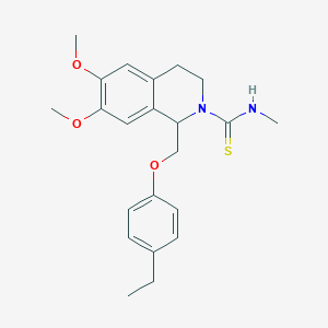 molecular formula C22H28N2O3S B2915593 1-((4-ethylphenoxy)methyl)-6,7-dimethoxy-N-methyl-3,4-dihydroisoquinoline-2(1H)-carbothioamide CAS No. 536698-42-7