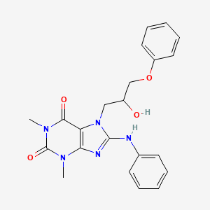 molecular formula C22H23N5O4 B2915596 7-(2-hydroxy-3-phenoxypropyl)-1,3-dimethyl-8-(phenylamino)-1H-purine-2,6(3H,7H)-dione CAS No. 78960-51-7