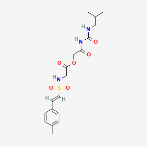 molecular formula C18H25N3O6S B2915600 [2-(2-methylpropylcarbamoylamino)-2-oxoethyl] 2-[[(E)-2-(4-methylphenyl)ethenyl]sulfonylamino]acetate CAS No. 1031111-11-1