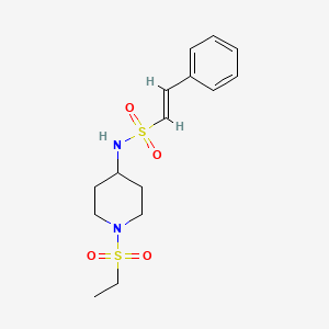 molecular formula C15H22N2O4S2 B2915601 (E)-N-(1-ethylsulfonylpiperidin-4-yl)-2-phenylethenesulfonamide CAS No. 1090454-59-3