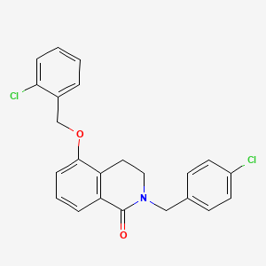 molecular formula C23H19Cl2NO2 B2915604 2-(4-chlorobenzyl)-5-((2-chlorobenzyl)oxy)-3,4-dihydroisoquinolin-1(2H)-one CAS No. 850906-48-8