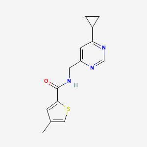 molecular formula C14H15N3OS B2915610 N-[(6-cyclopropylpyrimidin-4-yl)methyl]-4-methylthiophene-2-carboxamide CAS No. 2195941-41-2