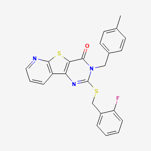 2-((2-fluorobenzyl)thio)-3-(4-methylbenzyl)pyrido[3',2':4,5]thieno[3,2-d]pyrimidin-4(3H)-one