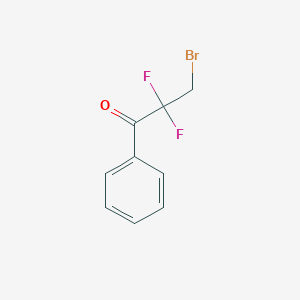 molecular formula C9H7BrF2O B2915616 beta-Bromo-alpha,alpha-difluoropropiophenone CAS No. 1319011-02-3