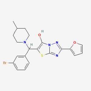 5-((3-Bromophenyl)(4-methylpiperidin-1-yl)methyl)-2-(furan-2-yl)thiazolo[3,2-b][1,2,4]triazol-6-ol