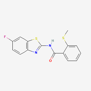 molecular formula C15H11FN2OS2 B2915623 N-(6-fluorobenzo[d]thiazol-2-yl)-2-(methylthio)benzamide CAS No. 873809-37-1