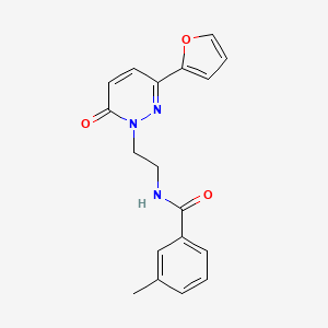 molecular formula C18H17N3O3 B2915625 N-{2-[3-(furan-2-yl)-6-oxo-1,6-dihydropyridazin-1-yl]ethyl}-3-methylbenzamide CAS No. 946314-47-2