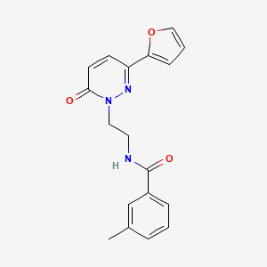 molecular formula C18H17N3O3 B2915625 N-(2-(3-(furan-2-yl)-6-oxopyridazin-1(6H)-yl)ethyl)-3-methylbenzamide CAS No. 946314-47-2