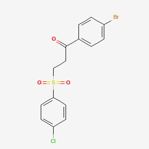 molecular formula C15H12BrClO3S B2915633 1-(4-Bromophenyl)-3-[(4-chlorophenyl)sulfonyl]-1-propanone CAS No. 477334-52-4