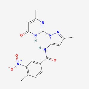 4-methyl-N-(3-methyl-1-(4-methyl-6-oxo-1,6-dihydropyrimidin-2-yl)-1H-pyrazol-5-yl)-3-nitrobenzamide