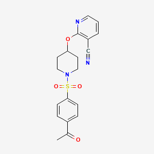 2-((1-((4-Acetylphenyl)sulfonyl)piperidin-4-yl)oxy)nicotinonitrile