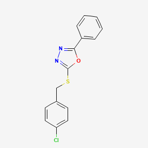 2-[(4-Chlorophenyl)methylsulfanyl]-5-phenyl-1,3,4-oxadiazole