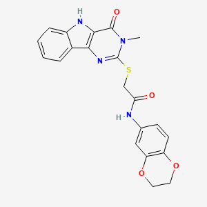 N-(2,3-dihydro-1,4-benzodioxin-6-yl)-2-[(3-methyl-4-oxo-5H-pyrimido[5,4-b]indol-2-yl)sulfanyl]acetamide