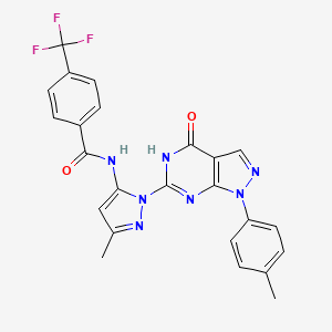 N-(3-methyl-1-(4-oxo-1-(p-tolyl)-4,5-dihydro-1H-pyrazolo[3,4-d]pyrimidin-6-yl)-1H-pyrazol-5-yl)-4-(trifluoromethyl)benzamide