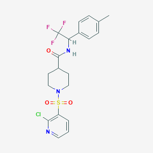 1-(2-chloropyridin-3-yl)sulfonyl-N-[2,2,2-trifluoro-1-(4-methylphenyl)ethyl]piperidine-4-carboxamide